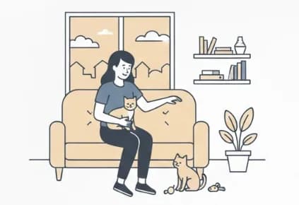 Cat being cared for at home